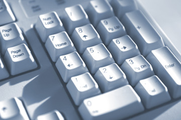 keyboard buttons blue tone