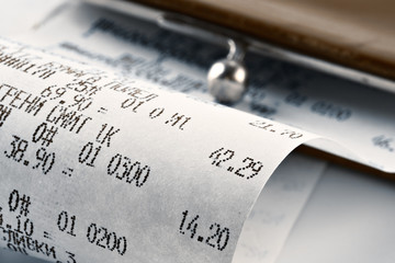 cash receipt illustrating the spent money