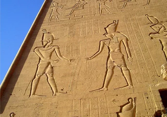 Foto auf Alu-Dibond fresque en egypte avec horus © lustil