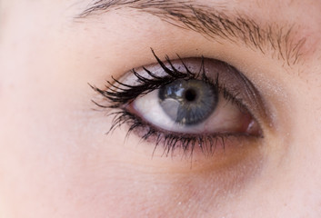 teenagers eye in closeup