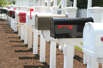 long row of mailboxes
