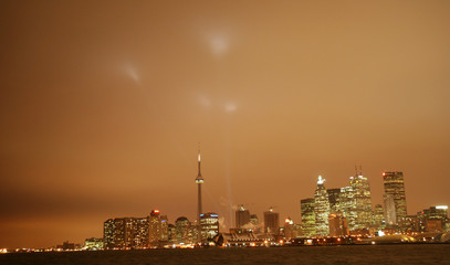 city of toronto ontario canada at night time with