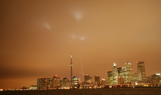 City Of Toronto Ontario Canada At Night Time With