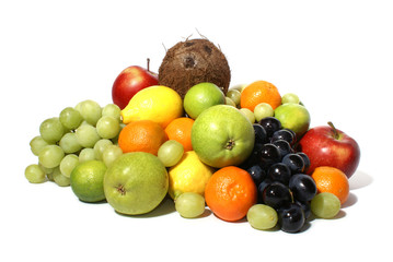 fruits isolated on white