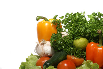 fresh tasty vegetables isolated on white
