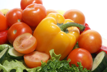 fresh tasty vegetables isolated on white