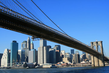 Naklejka na ściany i meble Brooklyn Bridge i Manhattan Skyline
