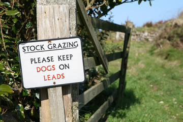 stock grazing sign