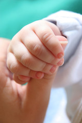 new born baby's hand