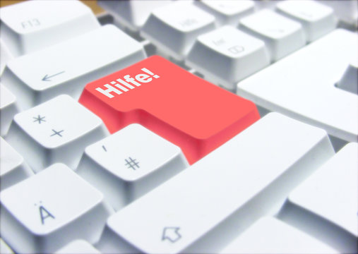 Hilfe Return Taste Eingabe Taste Rot Tastatur Close-Up