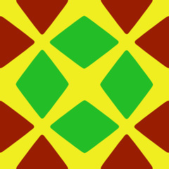 red-yellow-green rhombic seamlessly repeat pattern