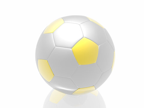 silver soccer ball isolated in white background
