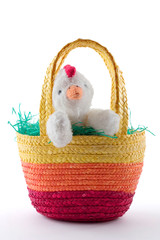 easter basket with chicken