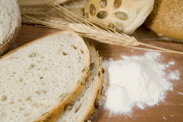 crispy bread with sour and wheat head