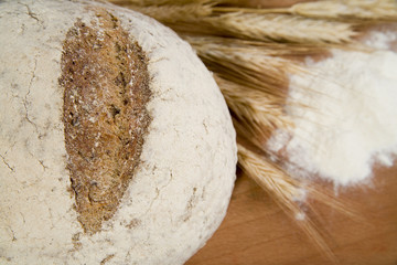 crispy bread with sour and wheat head