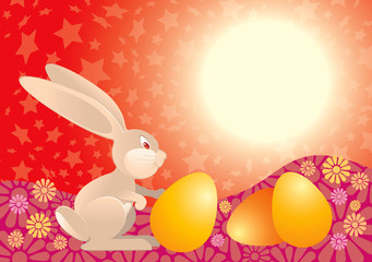 easter rabbit in red