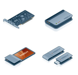 computer hardware icons set - design elements 55m