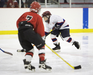 skating down the ice