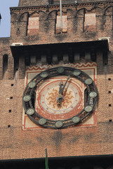 Fototapeta na wymiar milan castle clock