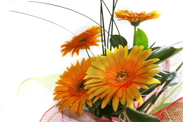 Foto auf Acrylglas Gerbera Strauß gelber Blumen
