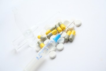 medicine topic - syringe,pills,capsules, etc.