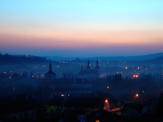 sleeping town with pollution