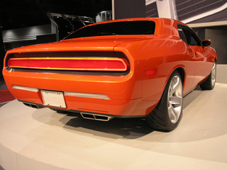 Fototapeta na wymiar orange muscle car