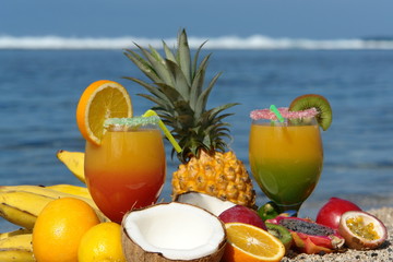 jus et cocktail aux fruits frais