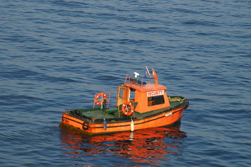 Obraz premium security boat on a port
