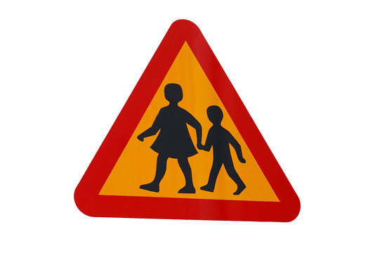 traffic sign warning for playing children