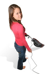 pretty woman vacuuming