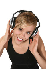 Fototapeta premium woman listening to music