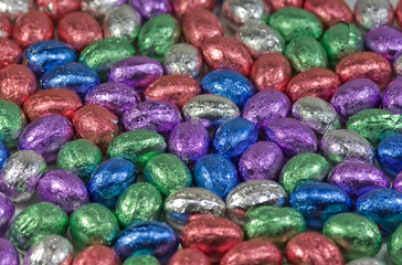 Fototapeta na wymiar collection of colourful easter eggs as background