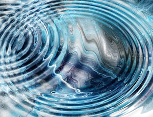 blue fractal graphic with water ripples