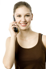 young woman on phone