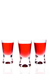 glasses of red vodka