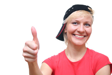 woman with ok finger