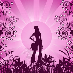 illustration, design, background, floral