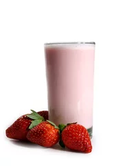 Wall murals Milkshake strawberry milk shake