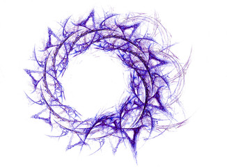 blue fractal ring on white background