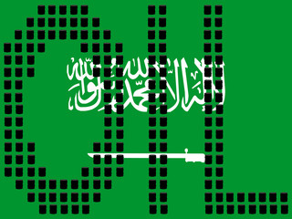 oil barrels and saudi arabian flag