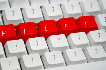 tastatur mit fragezeichen und hilfe