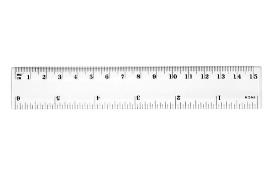 a 15 cm ruler, flip over for a six inch ruler.