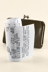 cash receipt illustrating the spent money