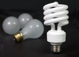 fluorescent against incandescent