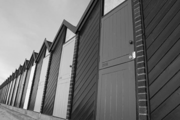 row of beach huts