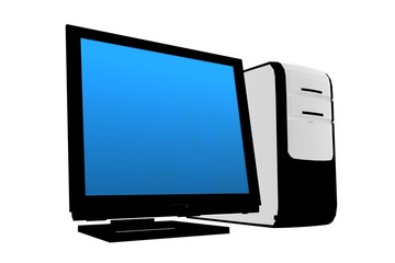 desktop computer isolated
