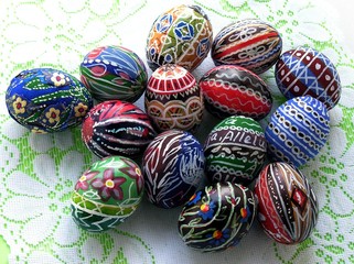 easter decorated eggs