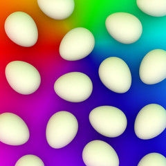 eggs on color background