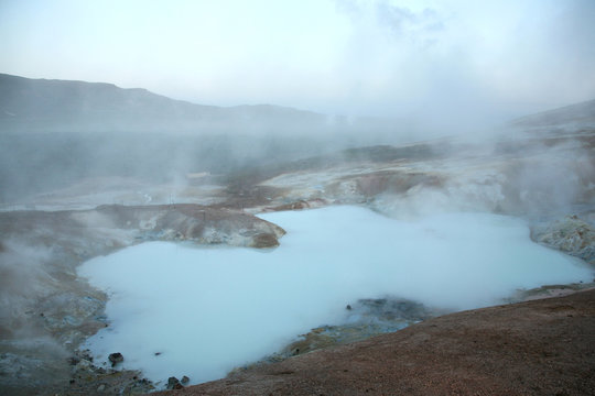 steaming volcanic pool